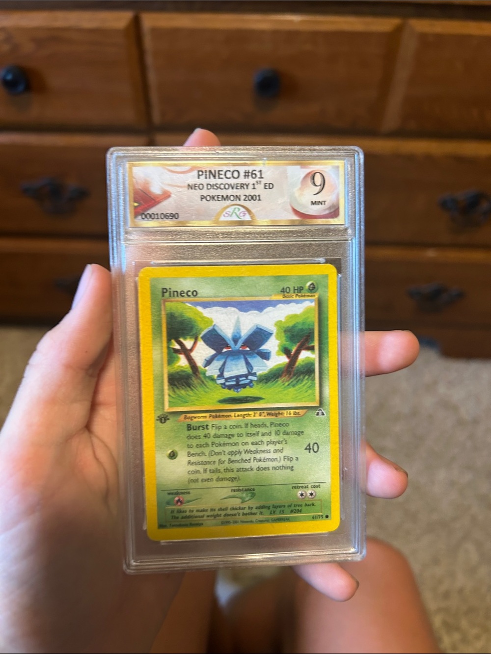 1st Edition Graded Pokémon Card - Yellow & Green
